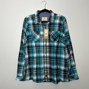 Legendary Whitetails NWT Blue Plaid Flannel Top Size Large